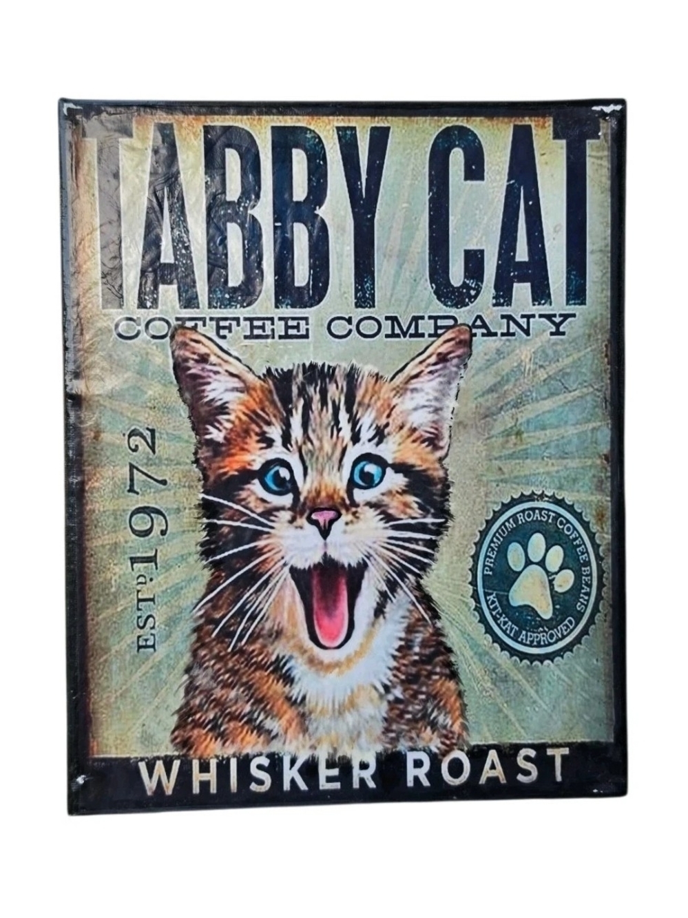 Brown Tabby Kitten Cat Coffee Company Canvas Print Whisker Roast Wall Decor 8x10
